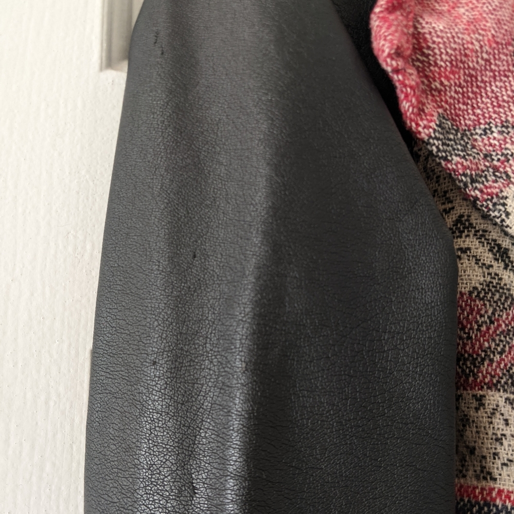 {Me Jane} Fabric and Faux Leather Jacket - Picture 9 of 9